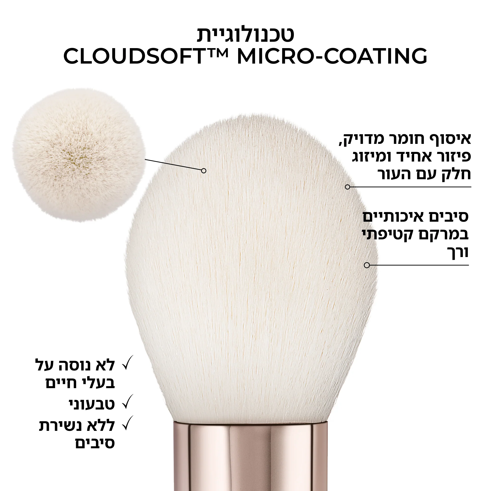 HY-GLAM POWDER BRUSH - מברשת פודרה היי-גלאם - Image 3