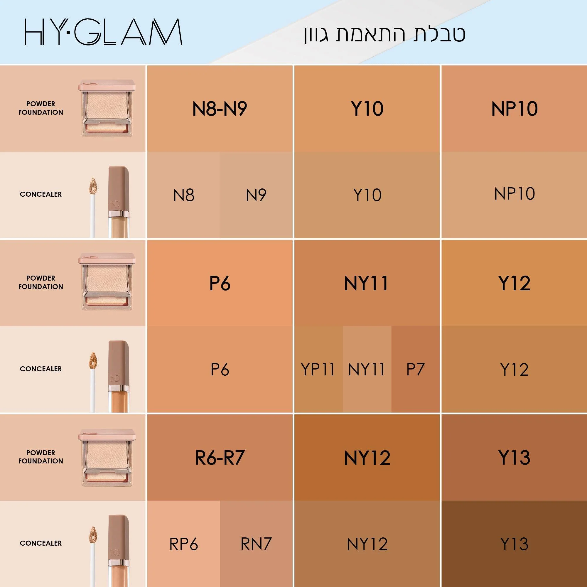 HY-GLAM POWDER FOUNDATION - מייקאפ פודרה היי-גלאם פאודר פאונדיישן - Image 74